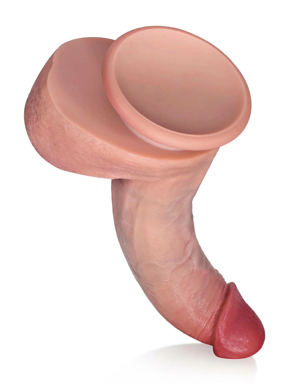 Ellio 7.7" x 1.6" Curved Beginner Realistic Dildo with Small Glans & Soft Balls
