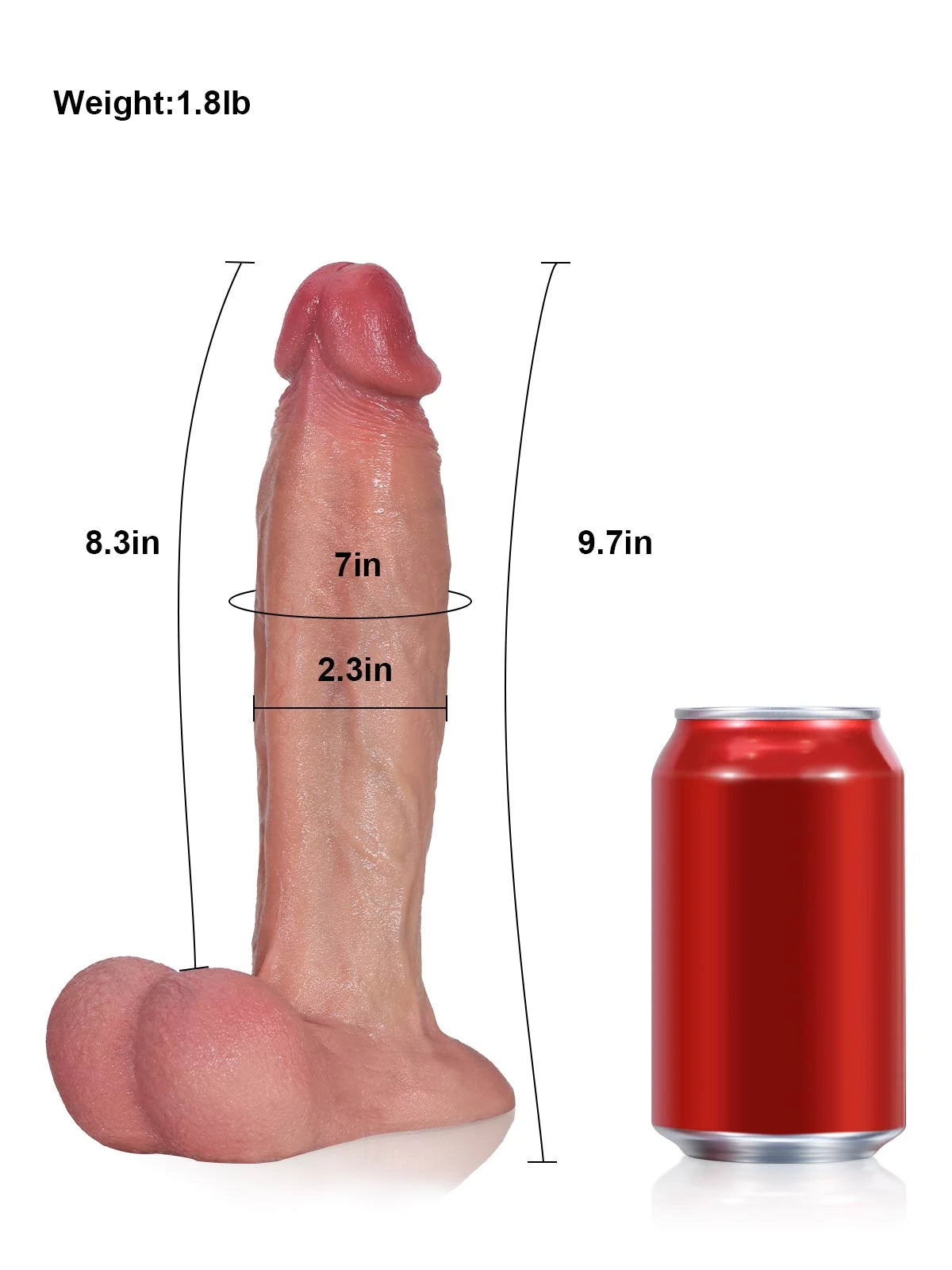 Elrond 9.7" x 2.3" Curved Platinum Silicone Dildo with Vac-U-Lock
