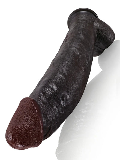 Farid 12.2" x 2.4" Curved Realistic Black Dildo with Tapered Tip