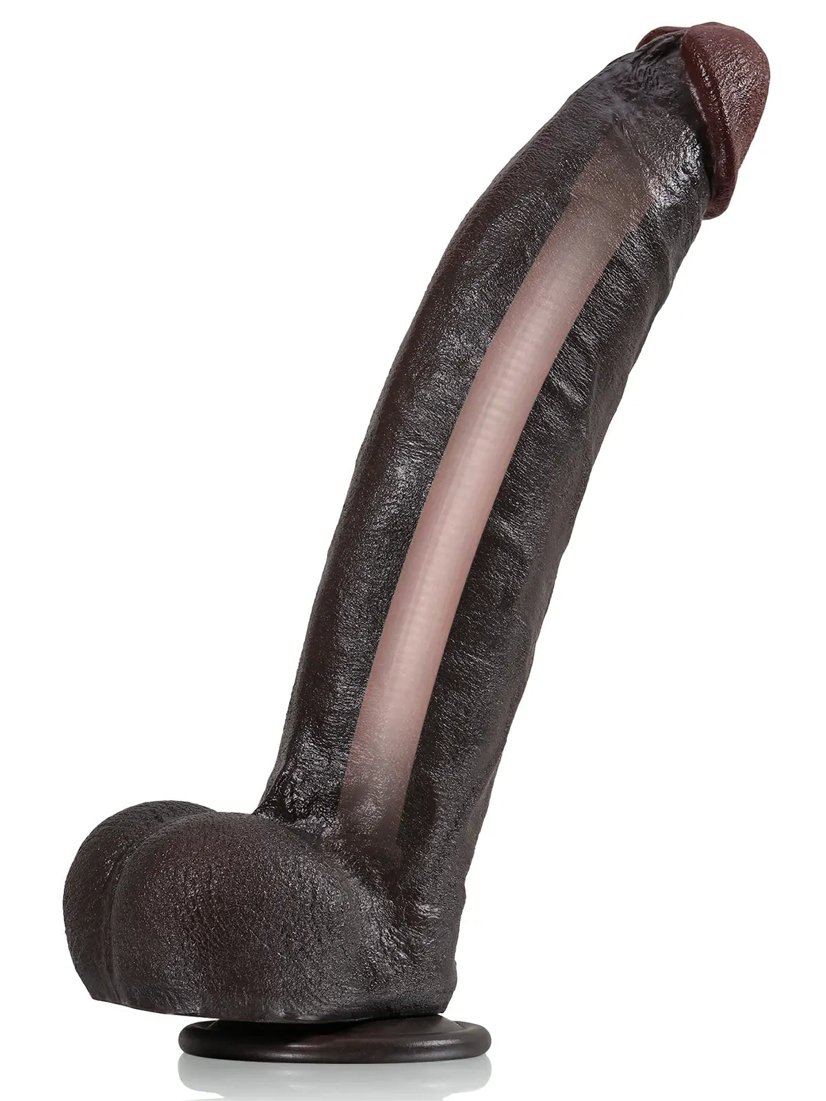 Farid 12.2" x 2.4" Curved Realistic Black Dildo with Tapered Tip