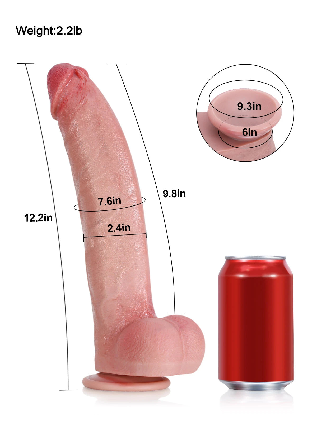 Farid 12.2" x 2.4" Massive Curved Big Soft Silicone Dild