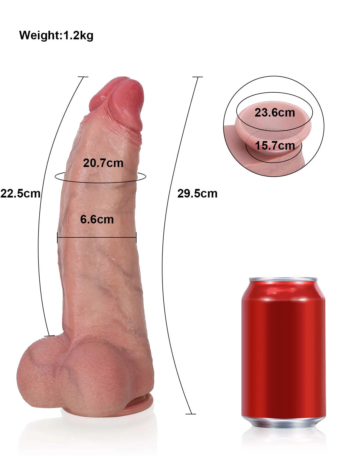 Galadriel 11.6" x 2.6" Long Curved Platinum Silicone Dildo with Suction Cup Base