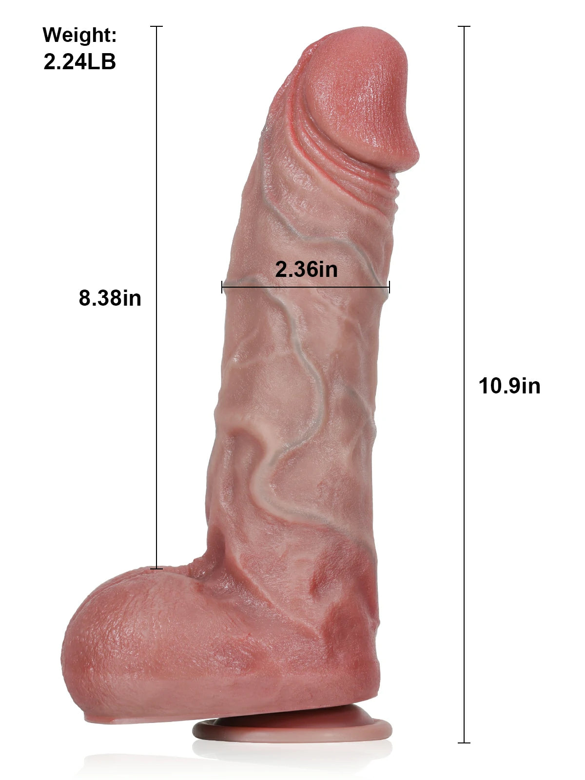 George 10.9" x 2.3" Extra Thick 7 Modes Thrusting Dildo with 3 Vibrations