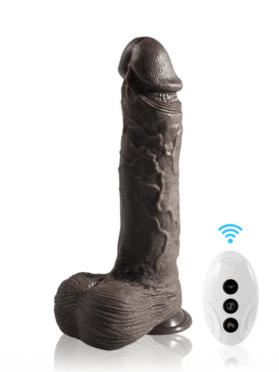 Grey 10" x 1.9" Thick Thrusting Dildo with Realistic Texture