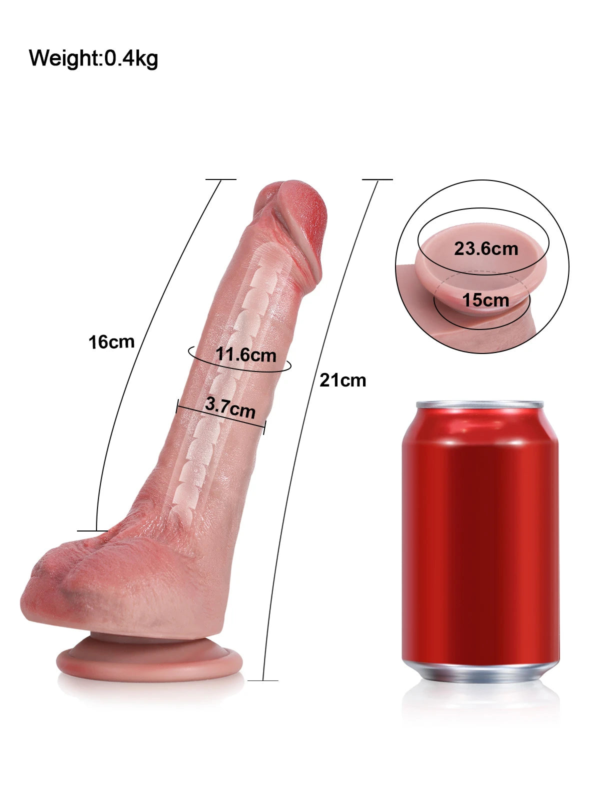 Jodie 8.3" x 1.5" Soft Flexible Silicone Dildo Featuring Keel