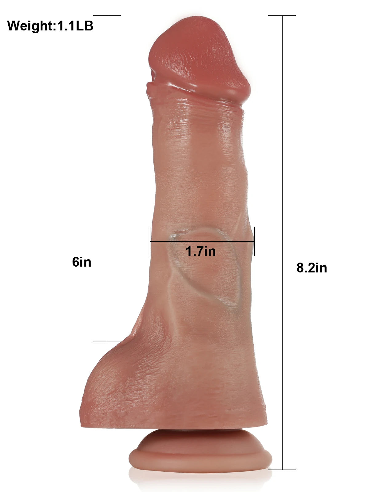 Joseph 8.2" x 1.7" Remote Control Heated Thrusting Dildo with 7 Modes & 3 Vibrations