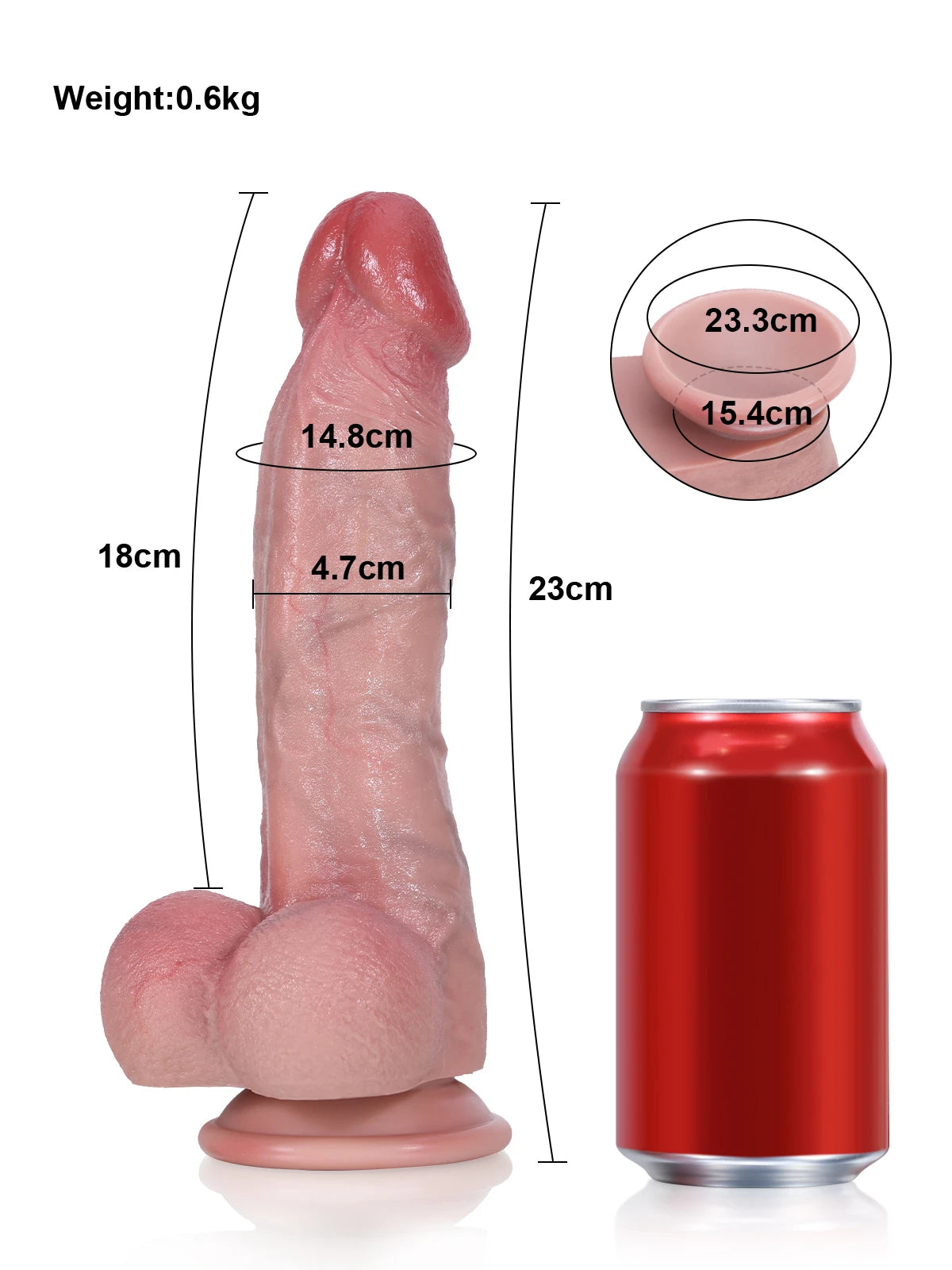 Josh 8" x 1.8" Mid-Thick Flexible Dildo with Veins & Realistic Skin