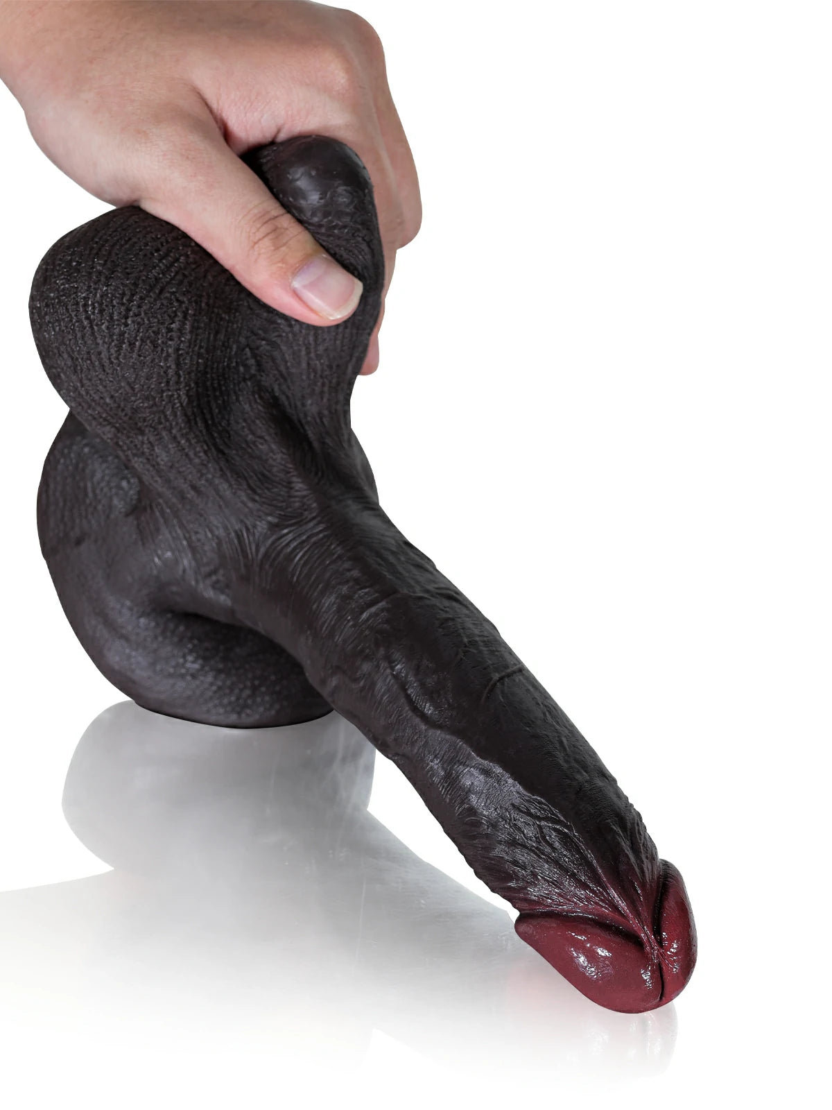 Kellz 7.6" x 1.7" Realistic Black Dildo with Pleated Texture and Movable Balls