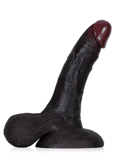 Kellz 7.6" x 1.7" Realistic Black Dildo with Pleated Texture and Movable Balls