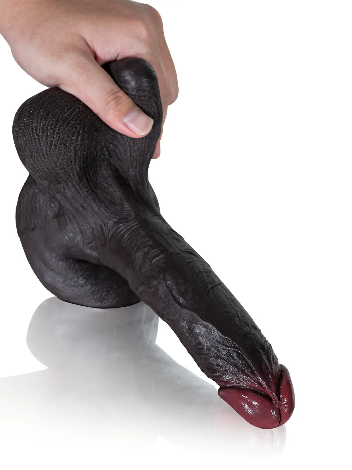 Kellz 7.6" x 1.7" Realistic Black Dildo with Pleated Texture and Movable Balls