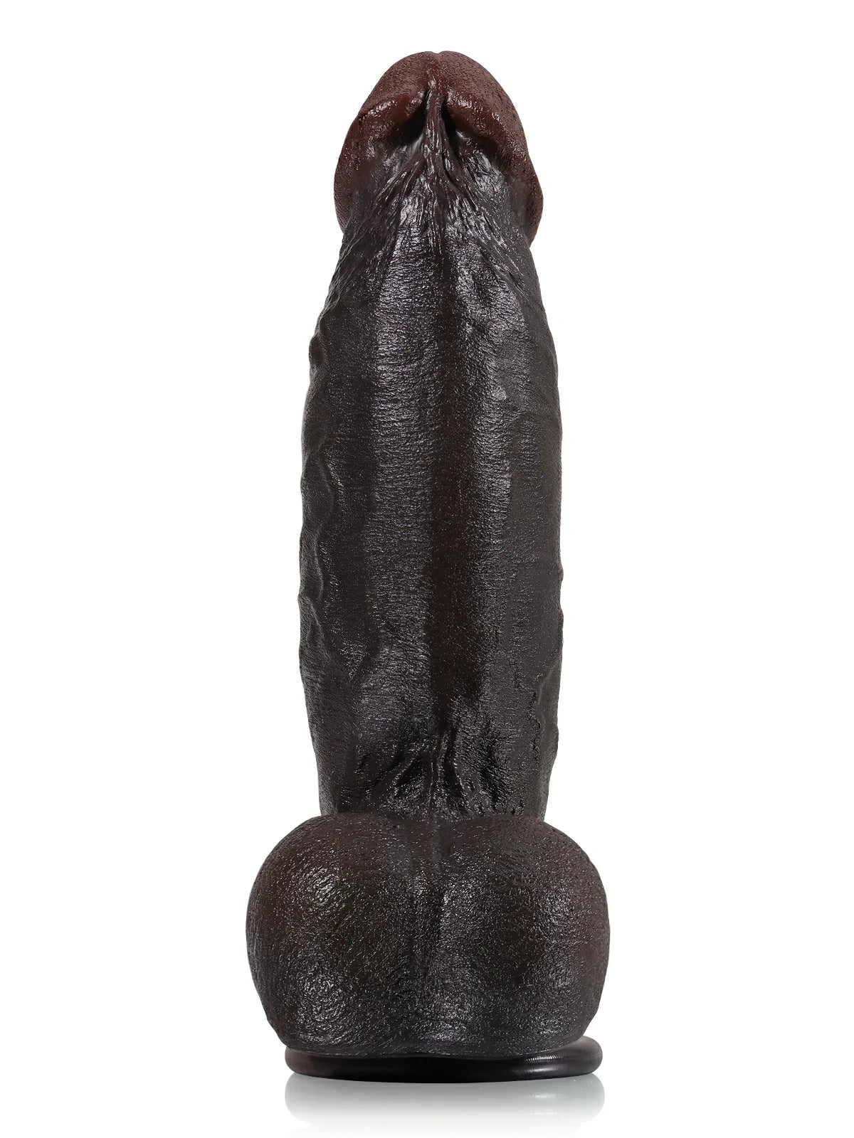 Kimi 8.6" x 2.22" Thick Realistic Black Dildo with Sculpted Head and Veined Texture