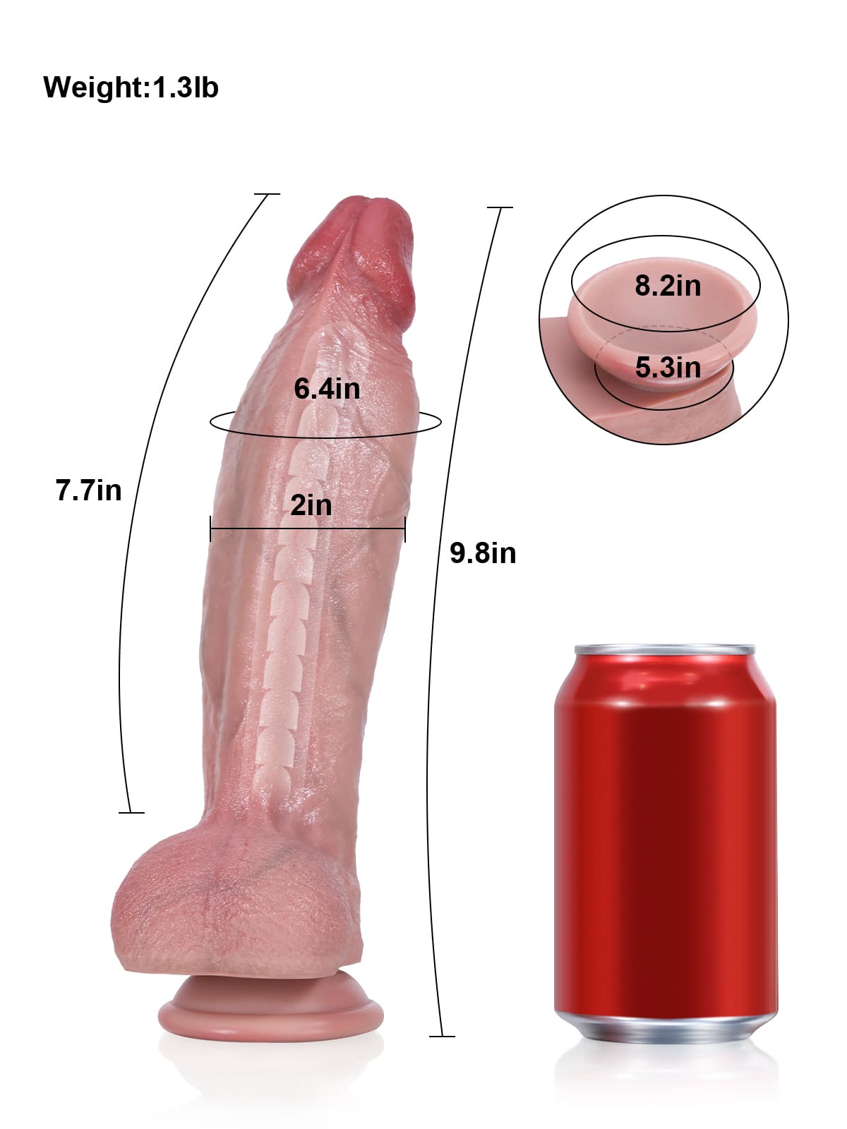 Liam 9.8" x 2" Long Realistic Dildo with Bendable Keel & Suction
