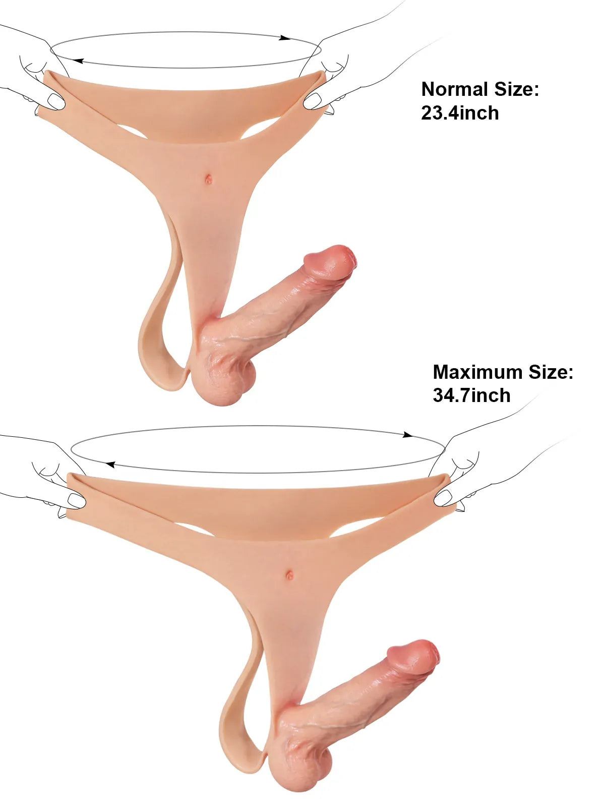 Lightweight Silicone Strap-On with Solid Shaft, Soft Balls & Slim Adjustable Waist Strap