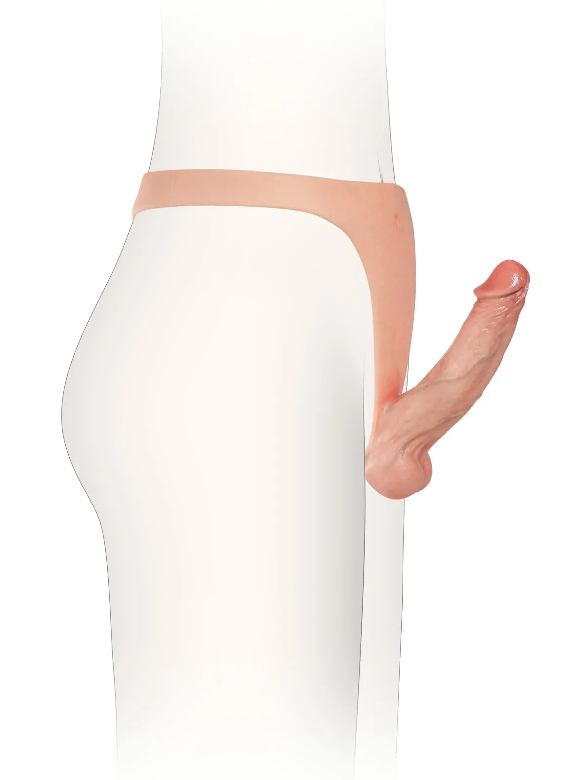 Lightweight Silicone Strap-On with Solid Shaft, Soft Balls & Slim Adjustable Waist Strap