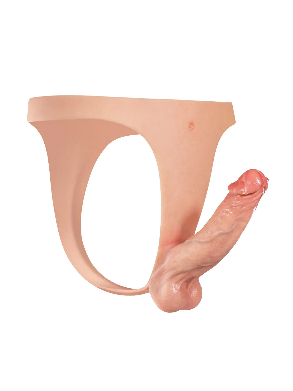 Lightweight Silicone Strap-On with Solid Shaft, Soft Balls & Slim Adjustable Waist Strap