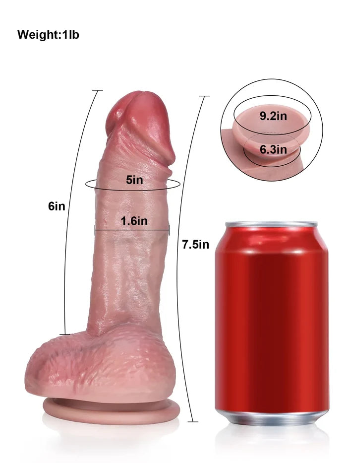 Mike 7.5" x 1.6" Realistic Soft Dildo for Beginners with Raised Ridge & Balls