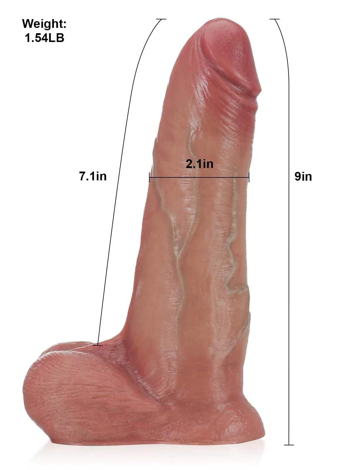 Phantom II 9" x 2" Handmade Sliding Skin Silicone Dildo with Vac-U-Lock & Movable Balls