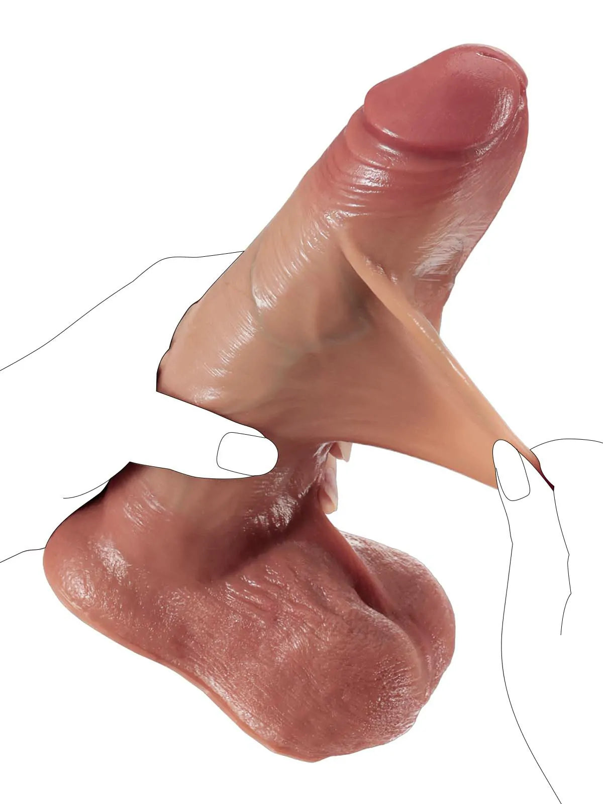Phantom II 9" x 2" Handmade Sliding Skin Silicone Dildo with Vac-U-Lock & Movable Balls