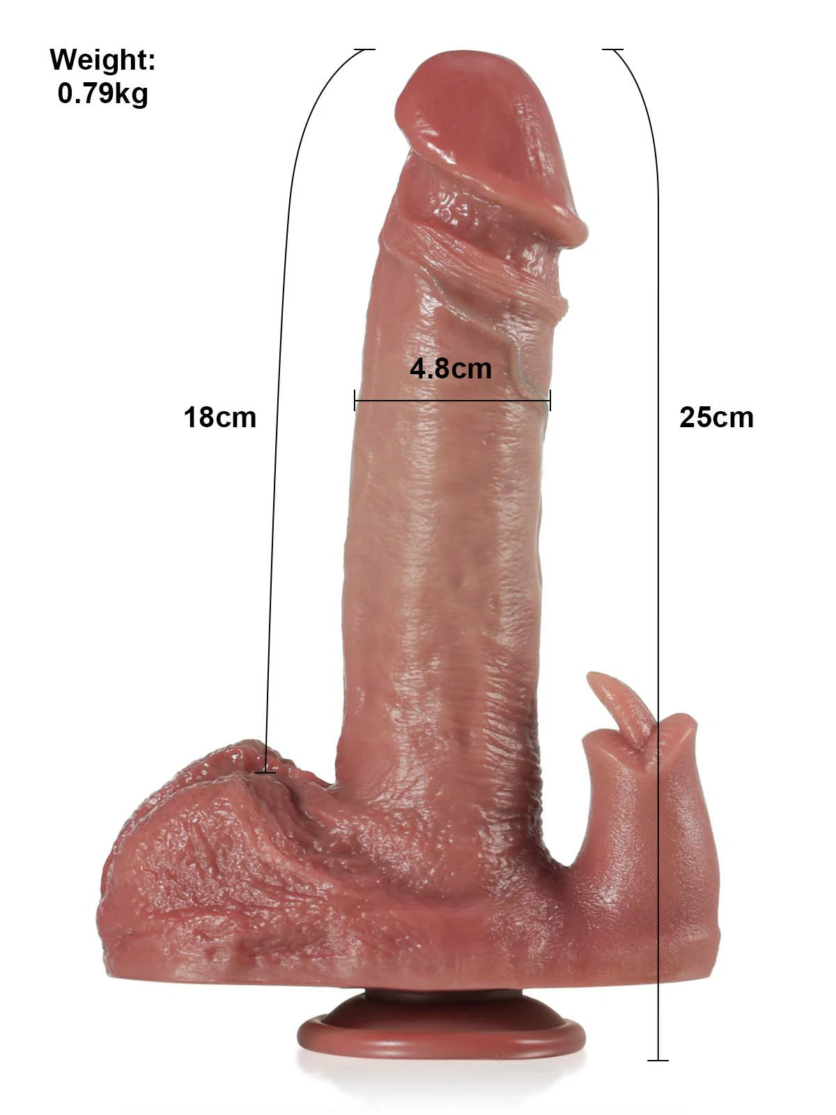 Ramon 9.8" x 1.8" Remote Control Thrusting Dildo with Licking Stimulator