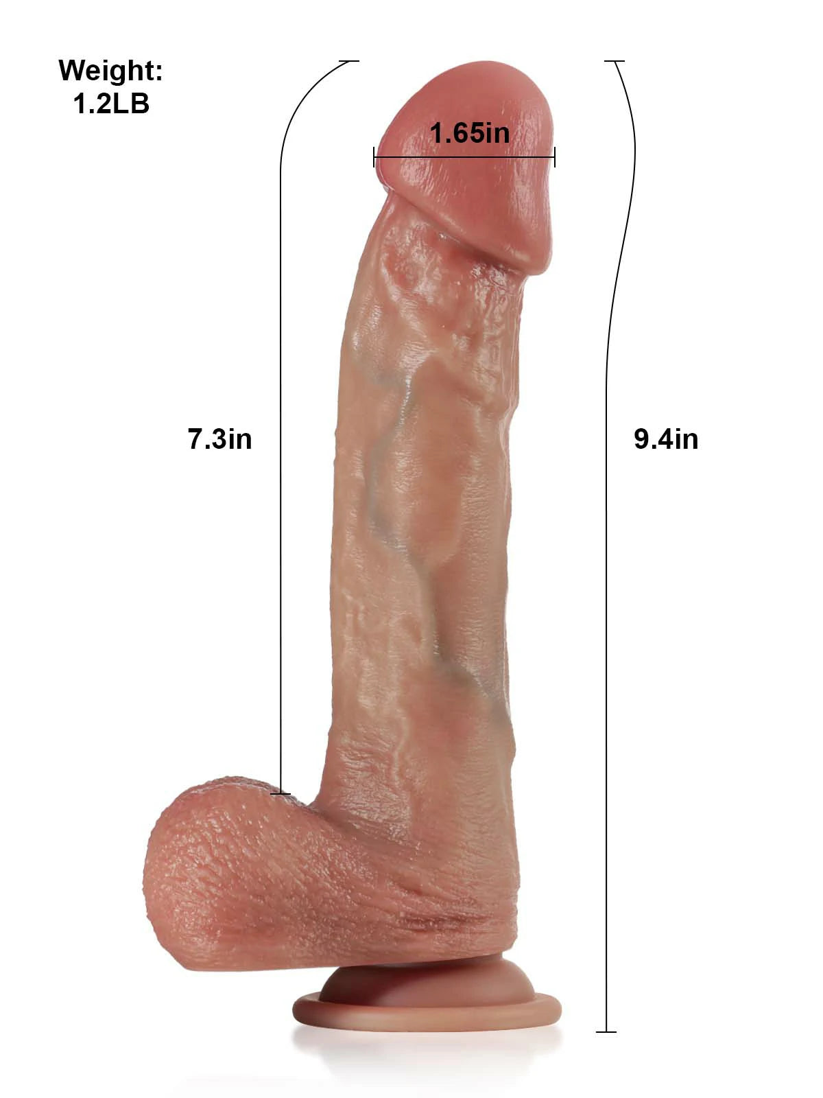 Richard 9.4" x 1.6" Heated Thrusting Dildo with 9 Modes & 3 Vibrations