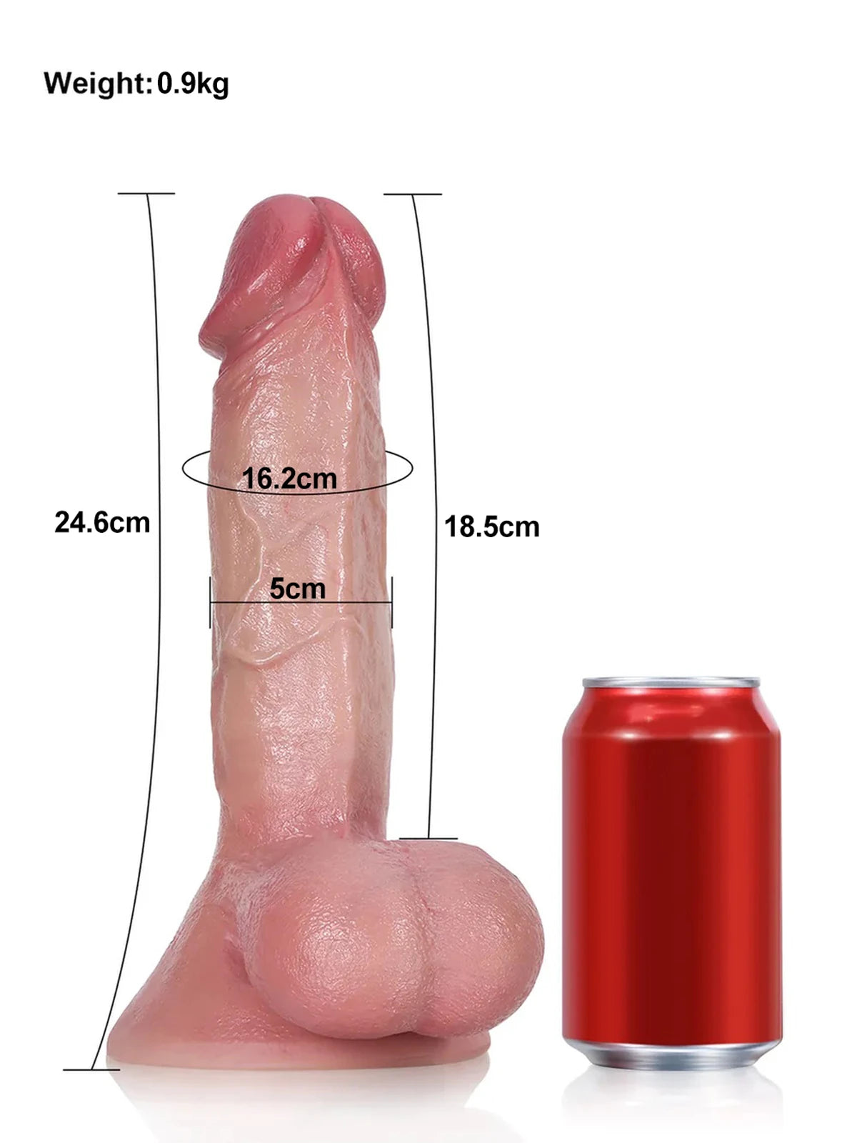Rob 9.7" x 2" Realistic Silicone Dildo With Veins Swinging Balls Bendable