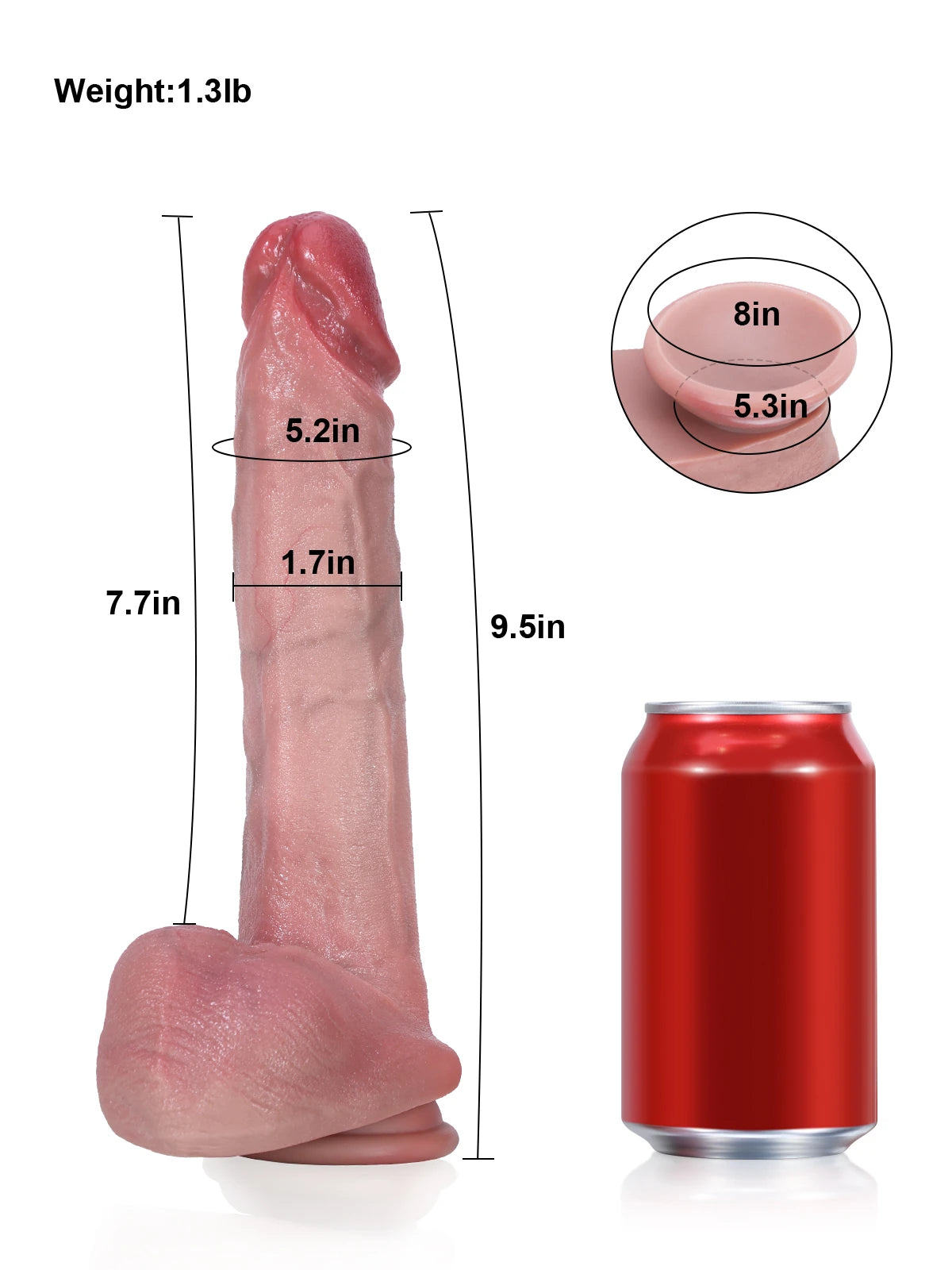 Sean 9.5" x 1.7" Straight Realistic Soft Dildo with Sculpted Tip and Dual Density