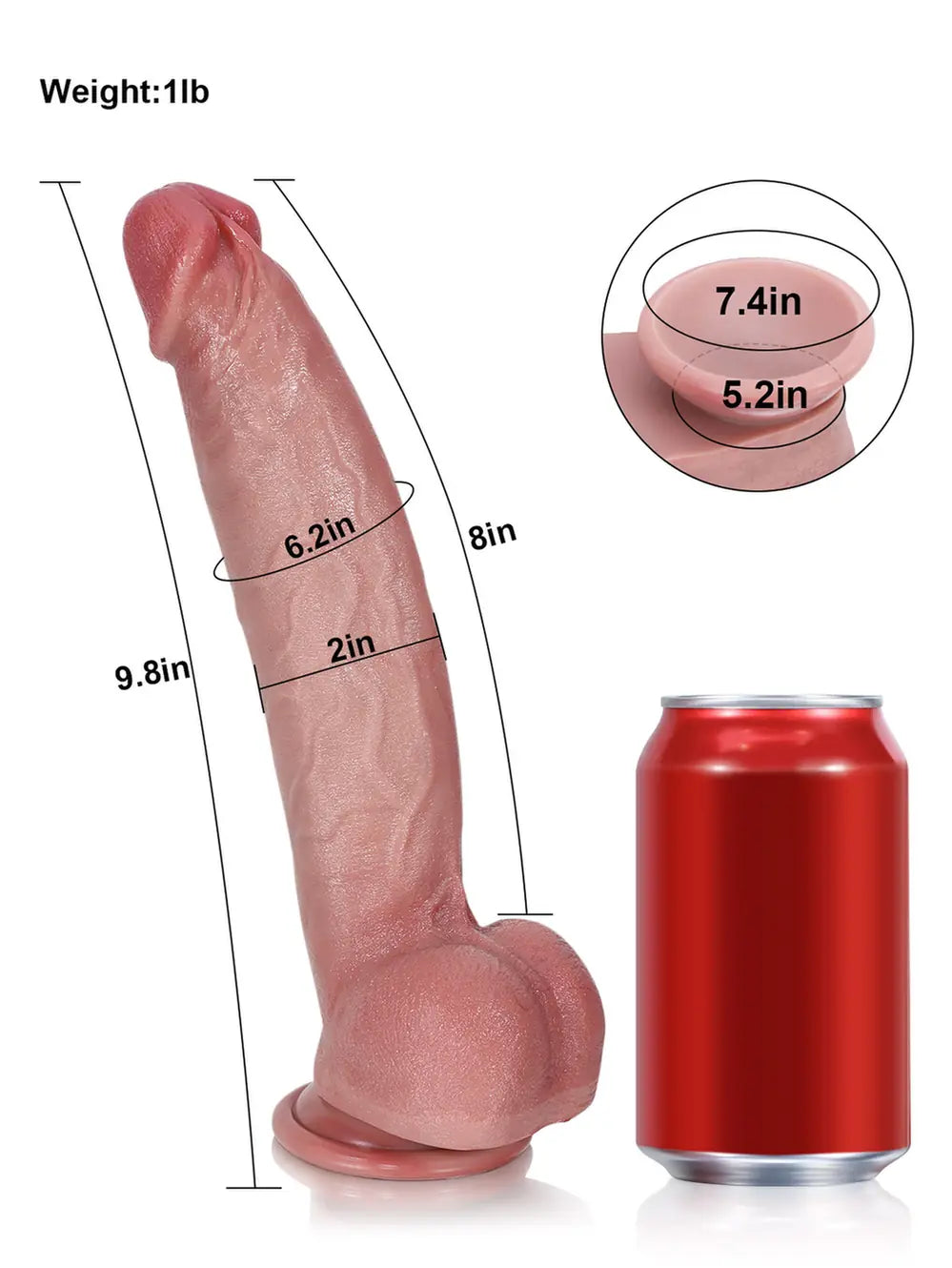 Shane 9.8 x 2 Slim Tip Realistic Dildo with Bendable Core and Fullness