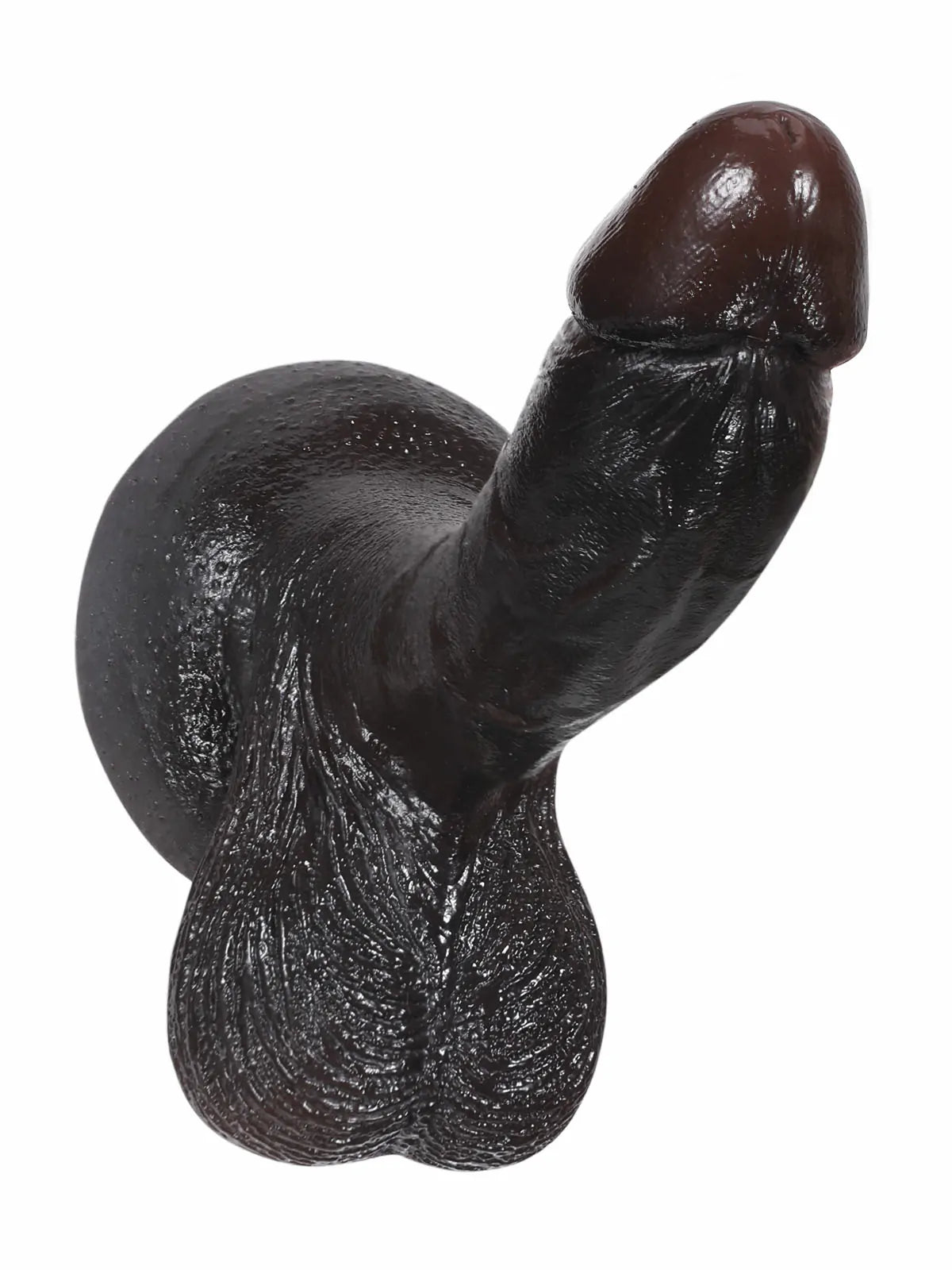 Smith 6" x 1.3" Compact Black Dildo, Tapered Head and Movable Balls