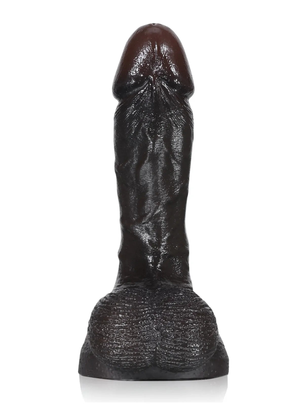 Smith 6" x 1.3" Compact Black Dildo, Tapered Head and Movable Balls