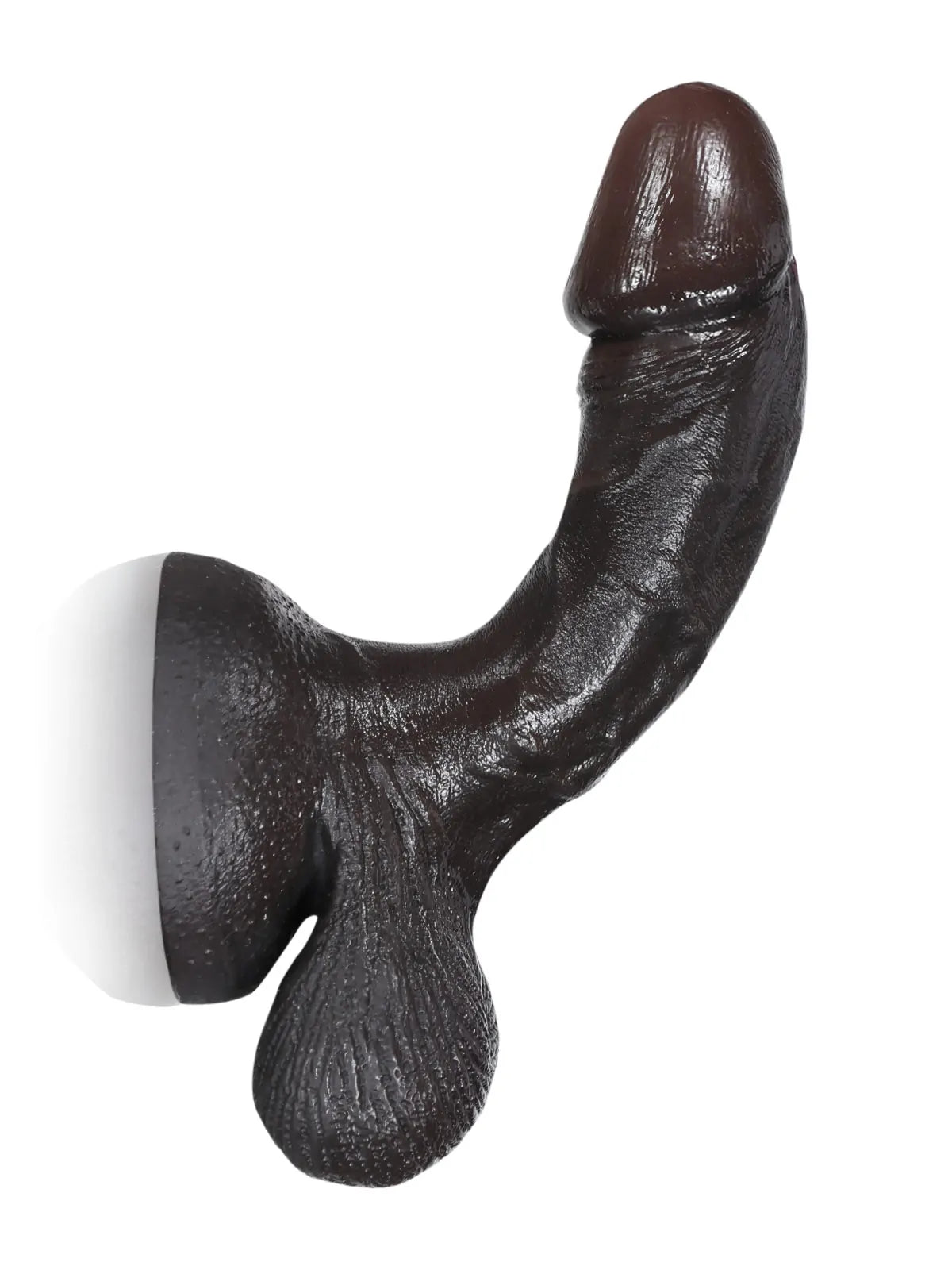 Smith 6" x 1.3" Compact Black Dildo, Tapered Head and Movable Balls