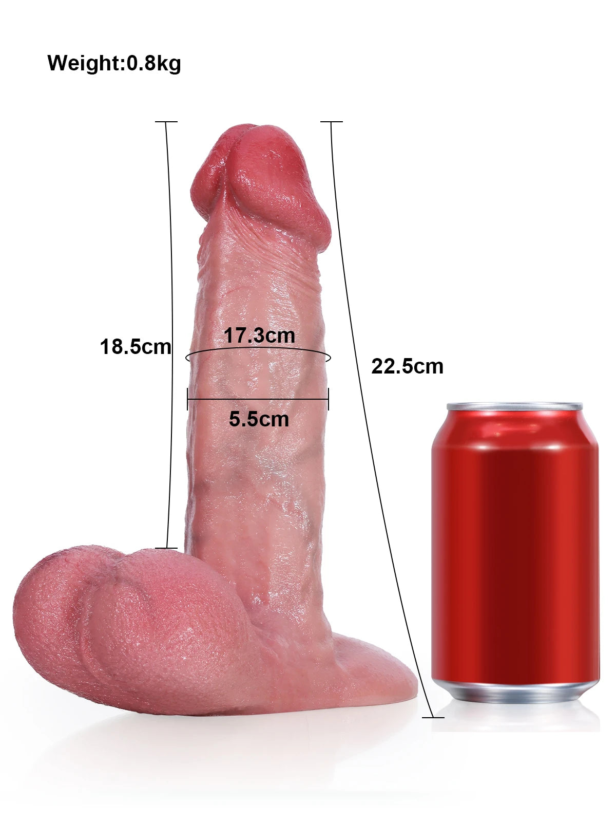 Stephen 8.8" x 2.2" Smooth Realistic Dildo with Pink Glans and Texture