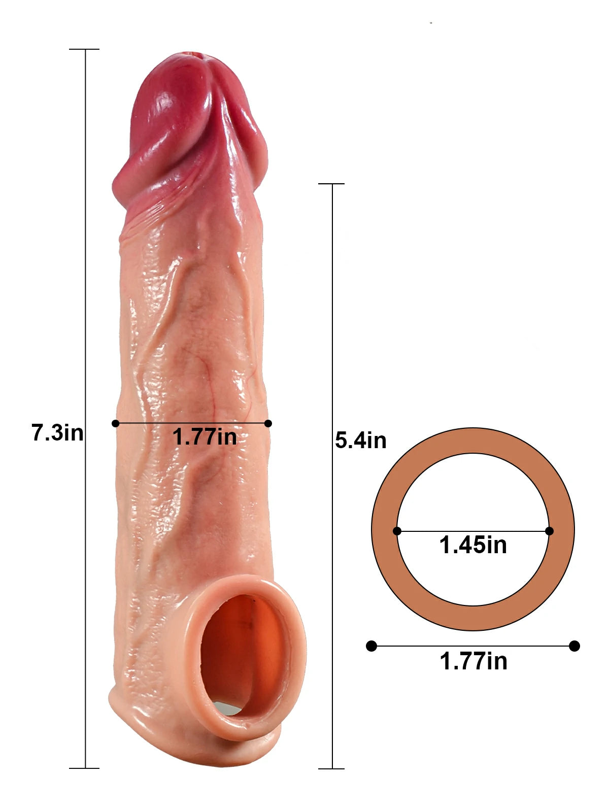 Surfside 7.3" Silicone Penis Sleeve Extender – Soft Stretch Fit & +1" Length