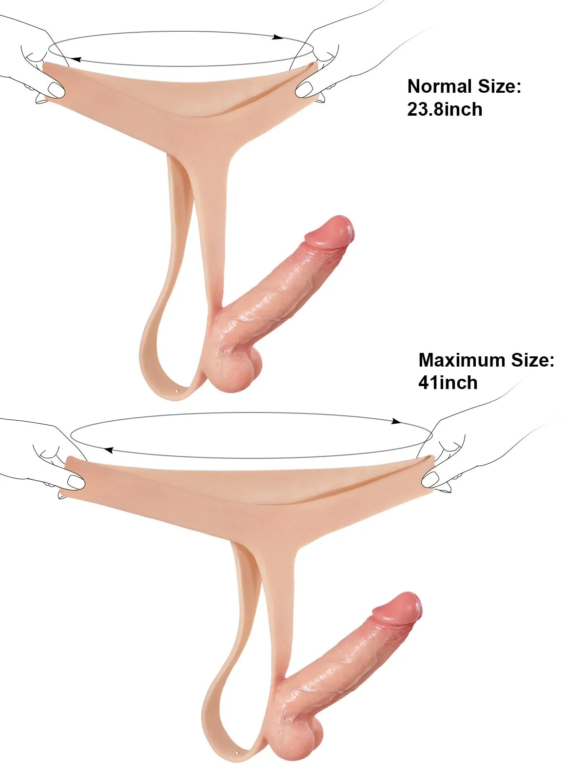 Ultra-Light Silicone Strap-On with Slim Body Fit, Solid Shaft & Soft Realistic Balls