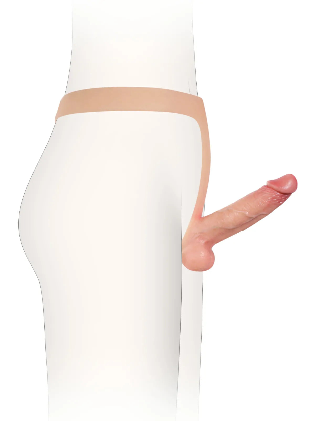 Ultra-Light Silicone Strap-On with Slim Body Fit, Solid Shaft & Soft Realistic Balls