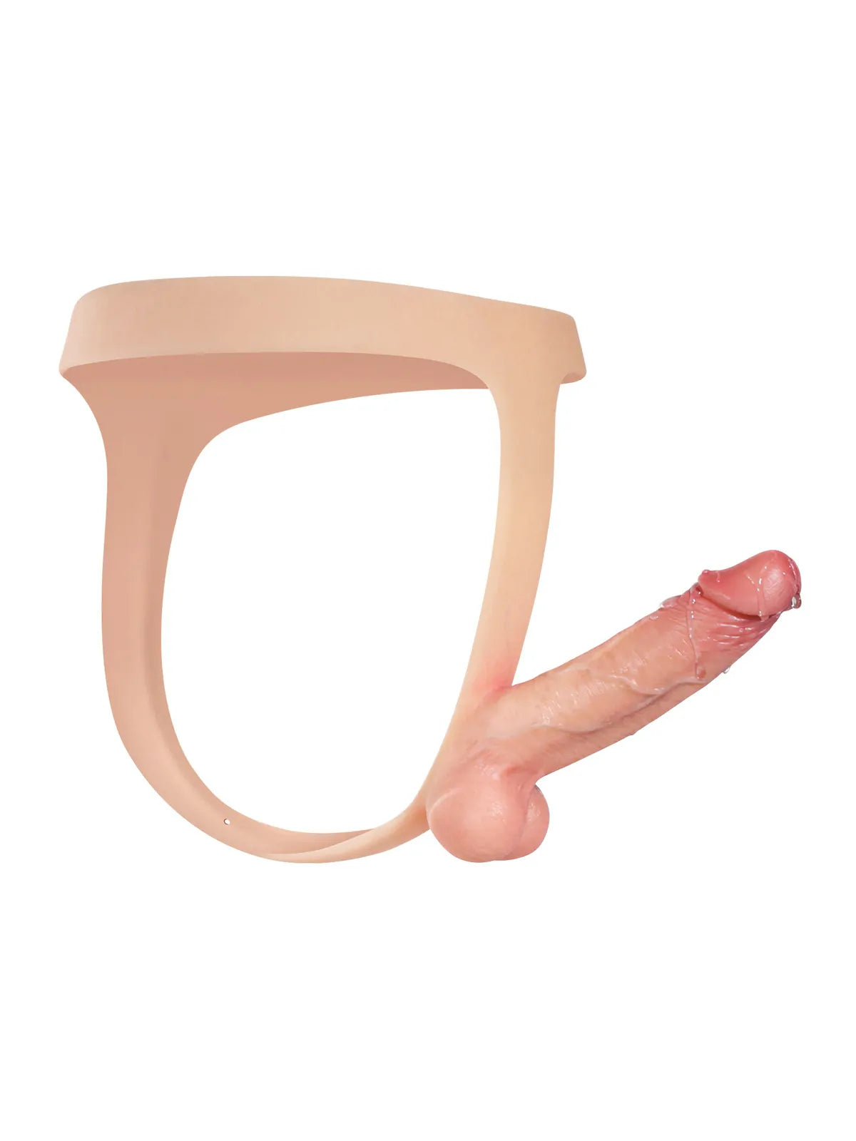 Ultra-Light Silicone Strap-On with Slim Body Fit, Solid Shaft & Soft Realistic Balls