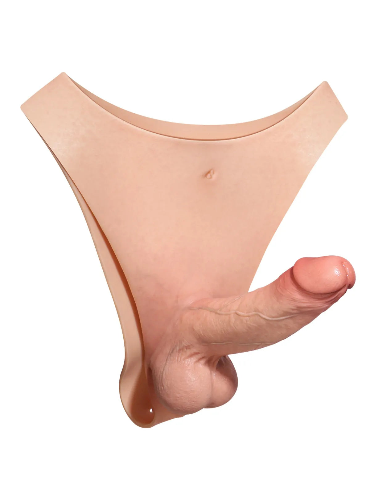 Wearable Silicone Strap-On with Bendable Core, Firm Shaft & Adjustable Waistband