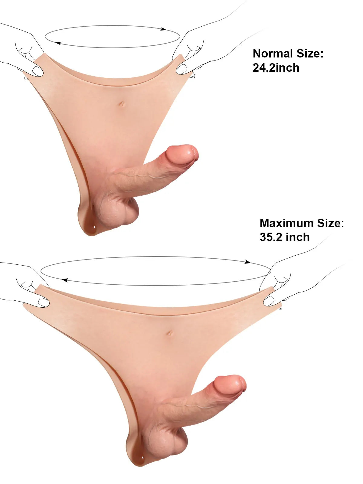Wearable Silicone Strap-On with Bendable Core, Firm Shaft & Adjustable Waistband