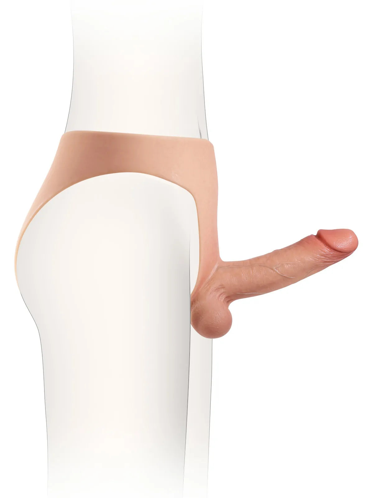 Wearable Silicone Strap-On with Bendable Core, Firm Shaft & Adjustable Waistband