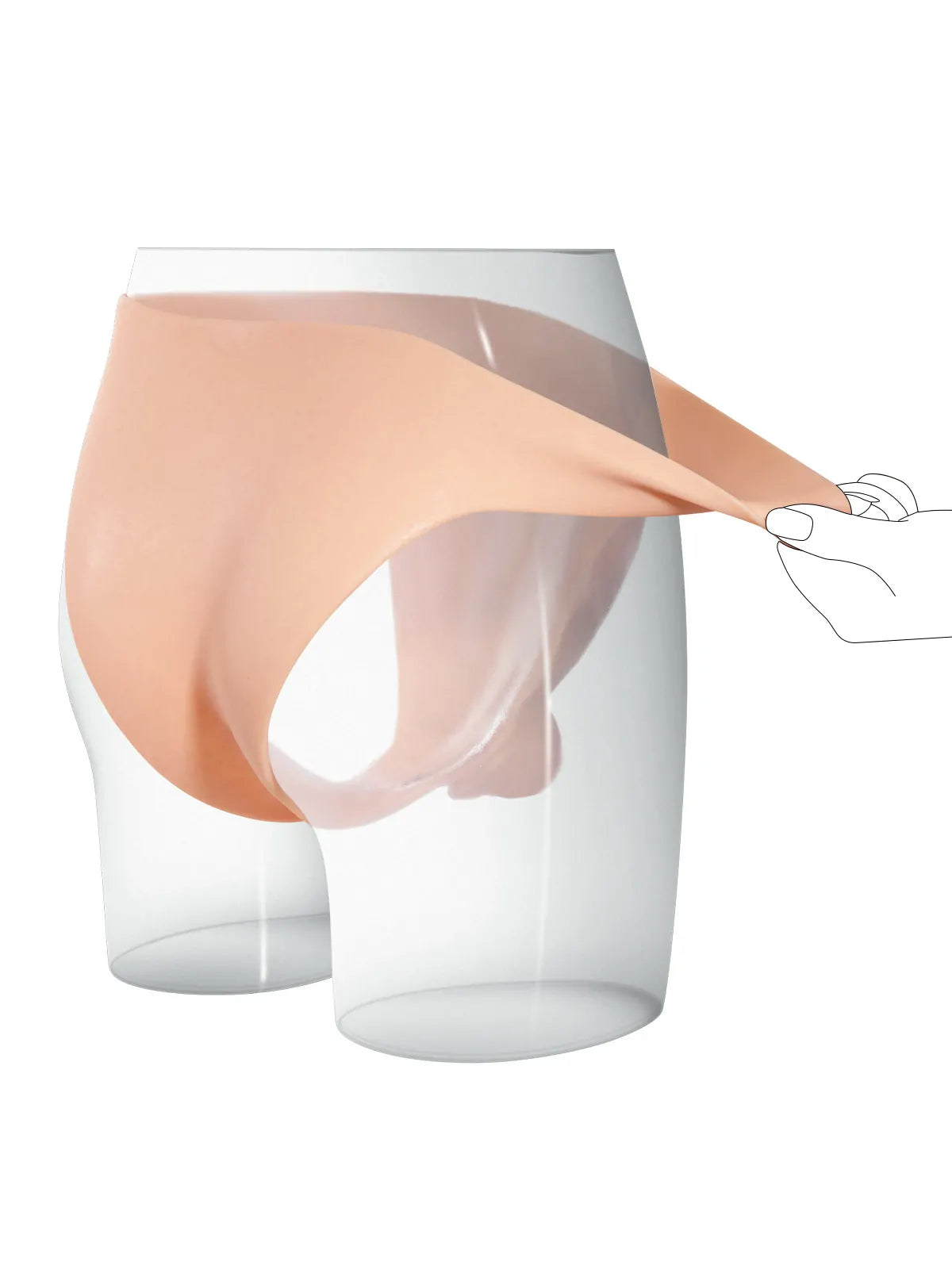 Wearable Silicone Strap-On with Bendable Core, Firm Shaft & Adjustable Waistband