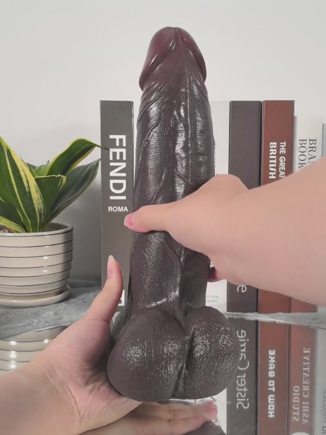 Raptor 10.8" x 2.5" Sliding Skin Silicone BBC Dildo with Vac-U-Lock & Moving Balls