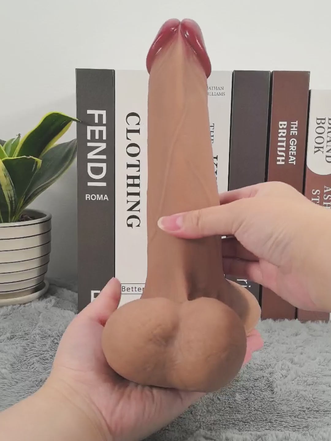 Patriot 9.4" x 2.1" Sliding Skin Realistic Dildo with Vac-U-Lock Base and Pink Glans