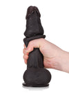 Billy 8.7" x 1.7" Sliding Skin Black Dildo with Moving Balls and Realistic Foreskin