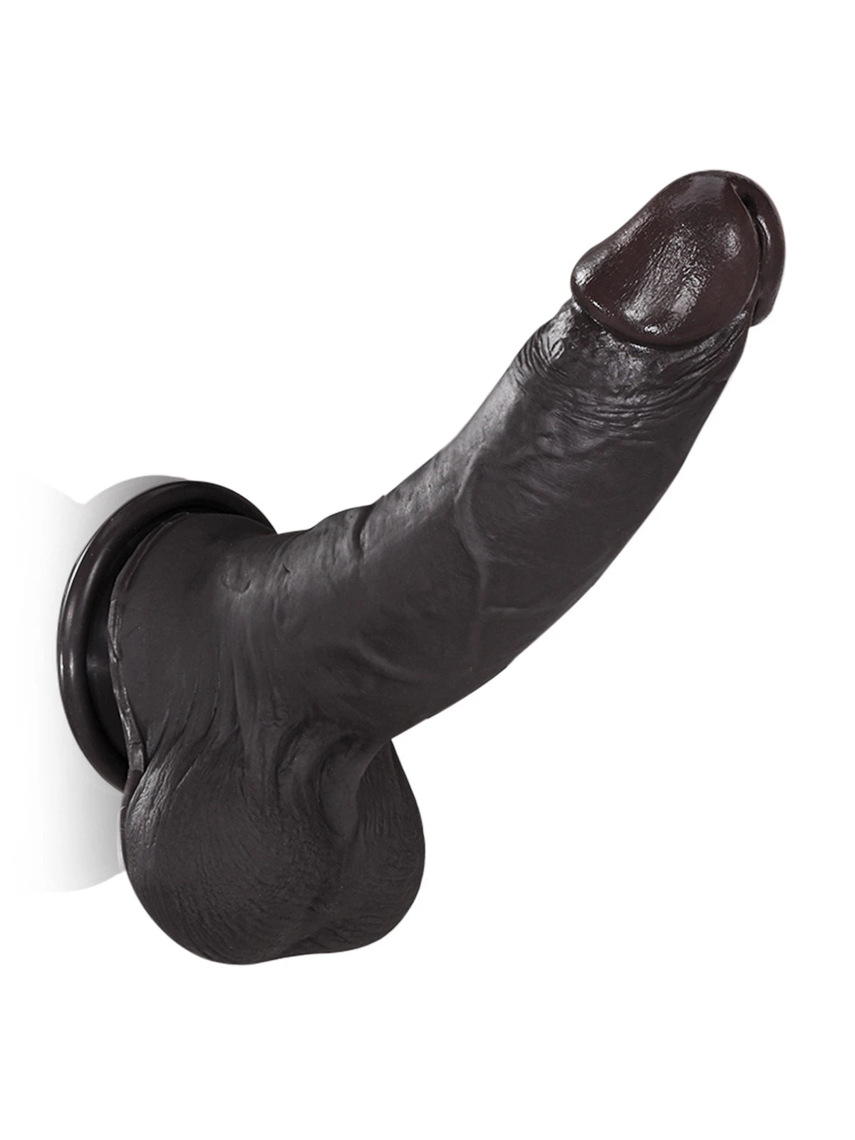 Billy 8.7" x 1.7" Sliding Skin Black Dildo with Moving Balls and Realistic Foreskin