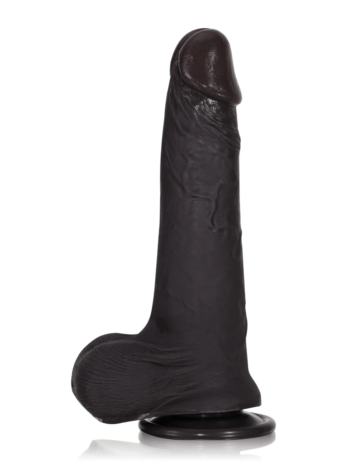 Billy 8.7" x 1.7" Sliding Skin Black Dildo with Moving Balls and Realistic Foreskin