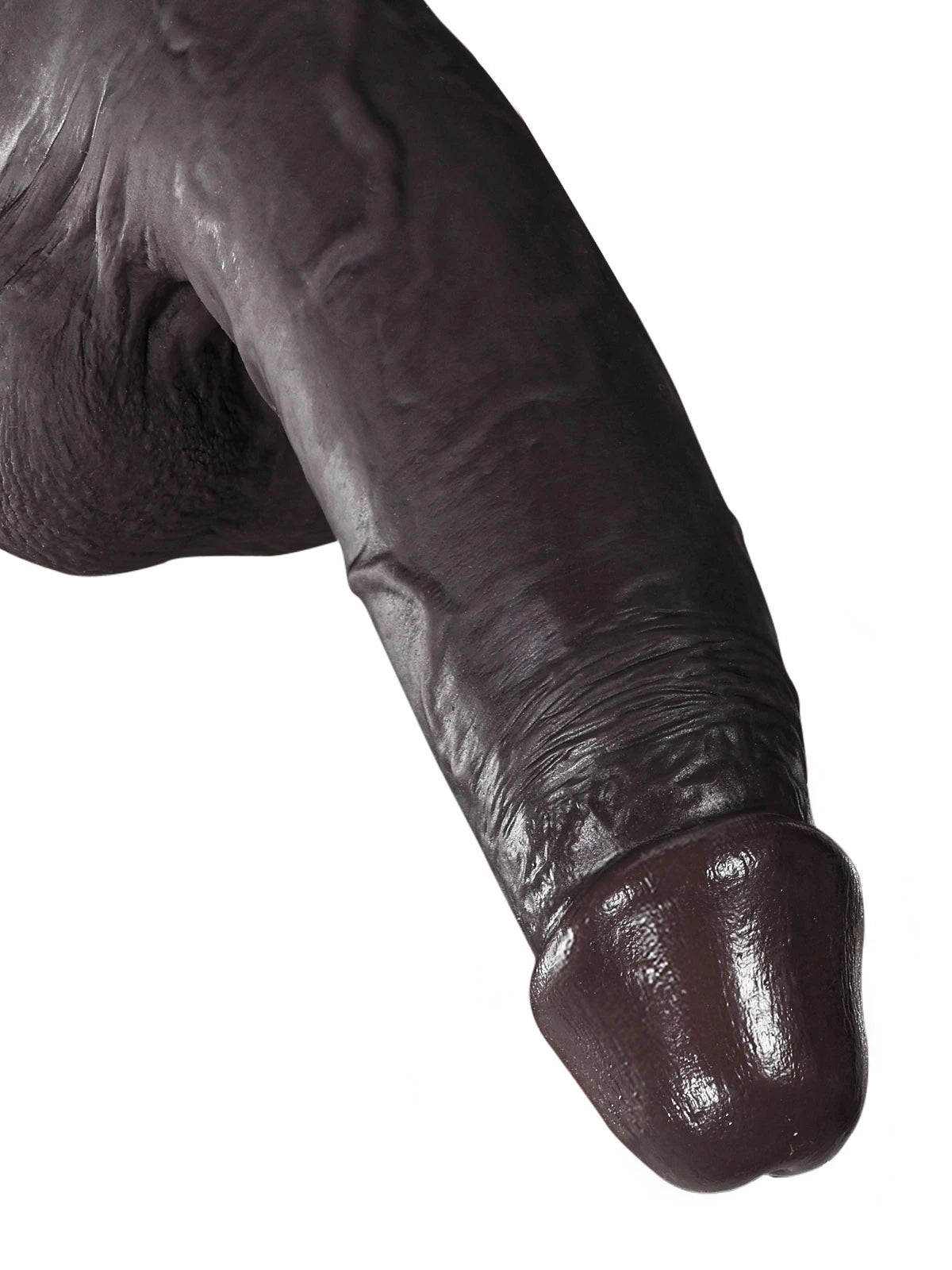 Billy 8.7" x 1.7" Sliding Skin Black Dildo with Moving Balls and Realistic Foreskin
